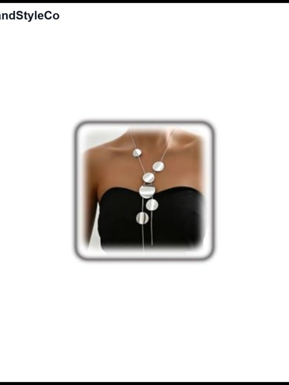 Gold Tone Long Y Necklace Disc Pendant Adjustable Statement